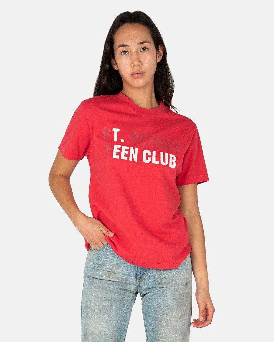 T-Shirts * | Erl Teen Club T-Shirt In Red