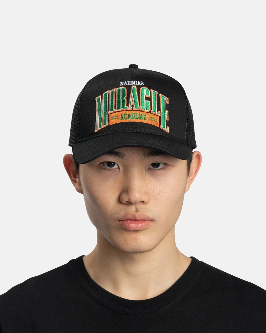 Accessories * | Nahmias Miracle Academy Varsity Trucker Hat In Black