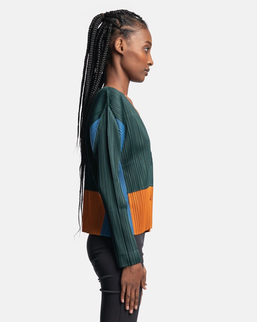 Tops * | Pleats Please Issey Miyake Ensemble Cardigan In Dark Green