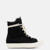 Footwear * | Rick Owens Long Hair Ramones In Black/Milk