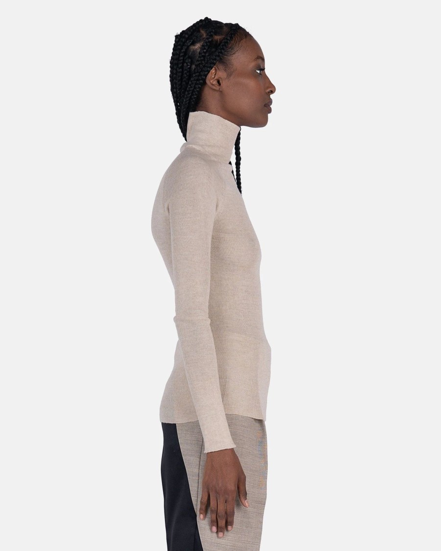 Tops * | Peter Do Turtle Neck Sweater In Canvas/Ash