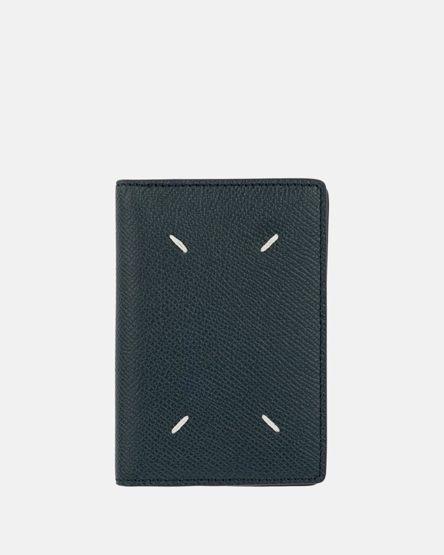 Accessories * | Maison Margiela Leather Cardholder In Slate Blue