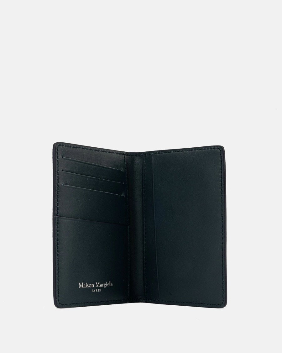 Accessories * | Maison Margiela Leather Cardholder In Slate Blue