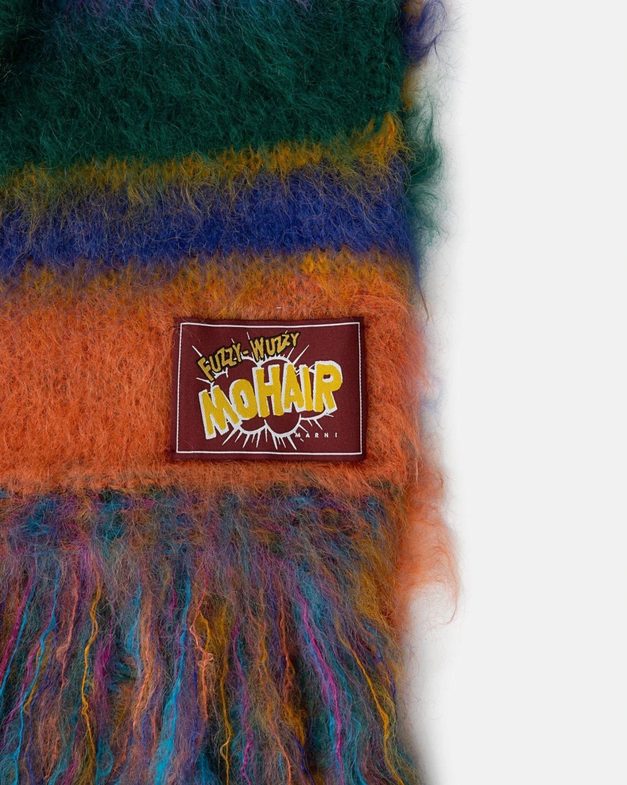 Accessories * | Marni Striped Mohair Scarf In Multicolor