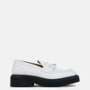 Footwear * | Marni Shiny Leather Moccasin In Lily White