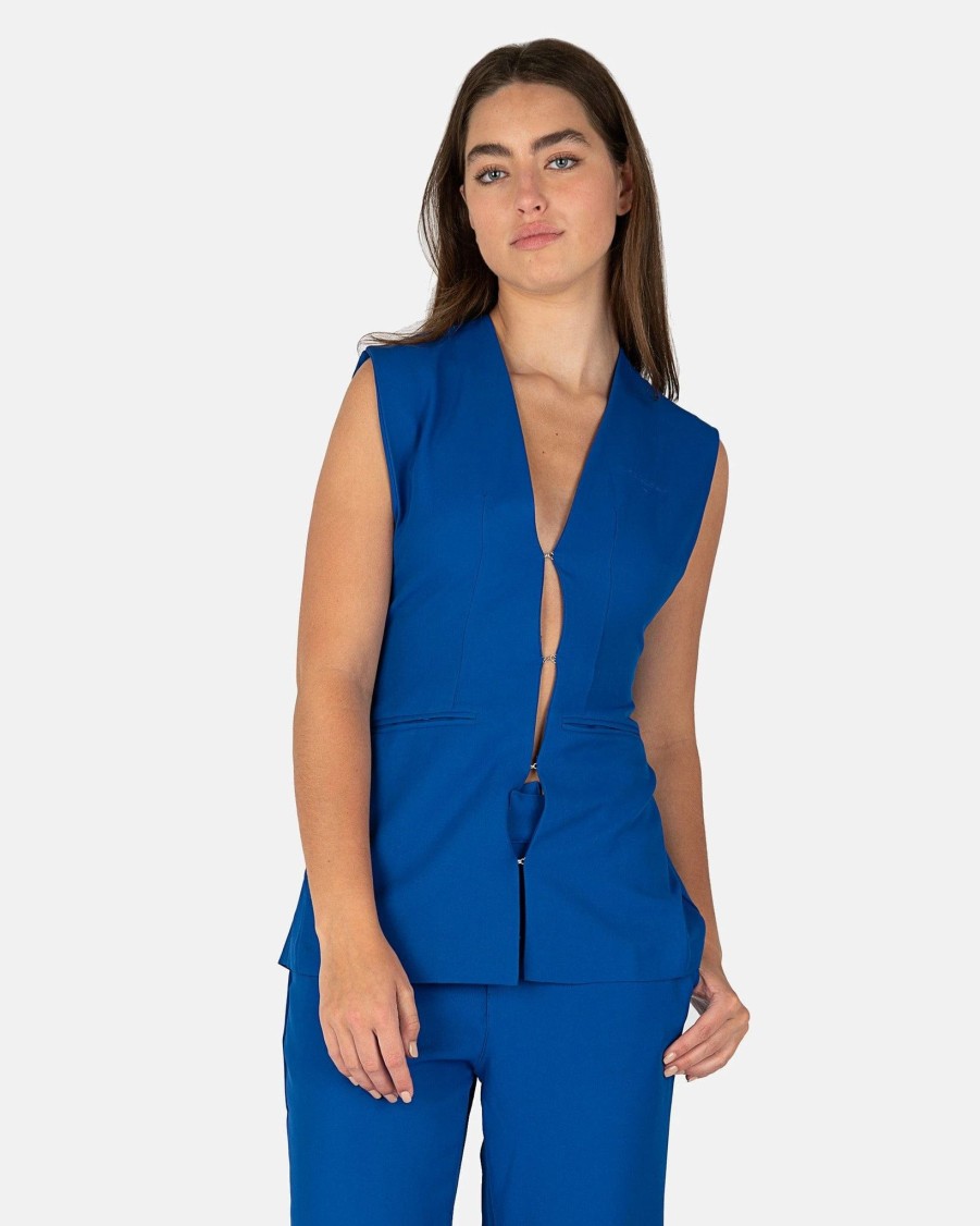 Tops * | Melody Ehsani Lover Boy Vest In Cobalt