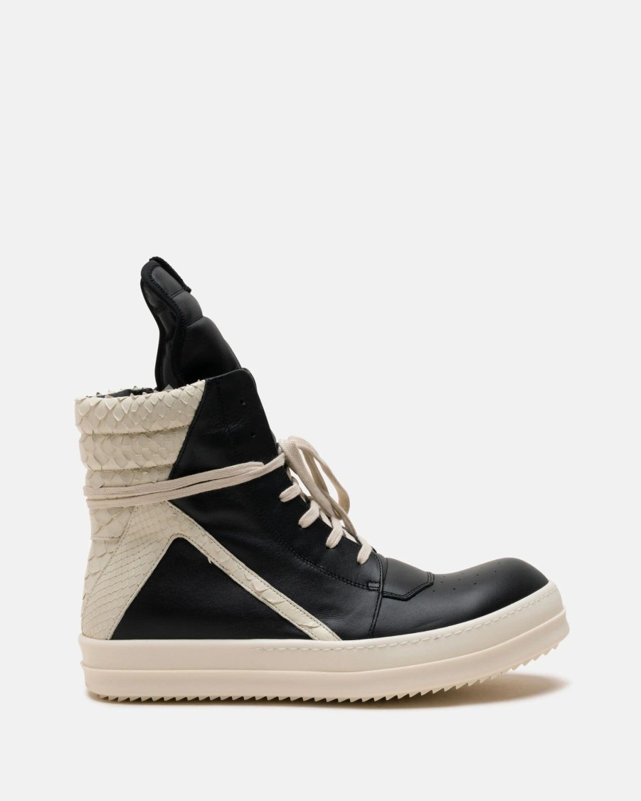 Footwear * | Rick Owens Geobasket In Black/Milk