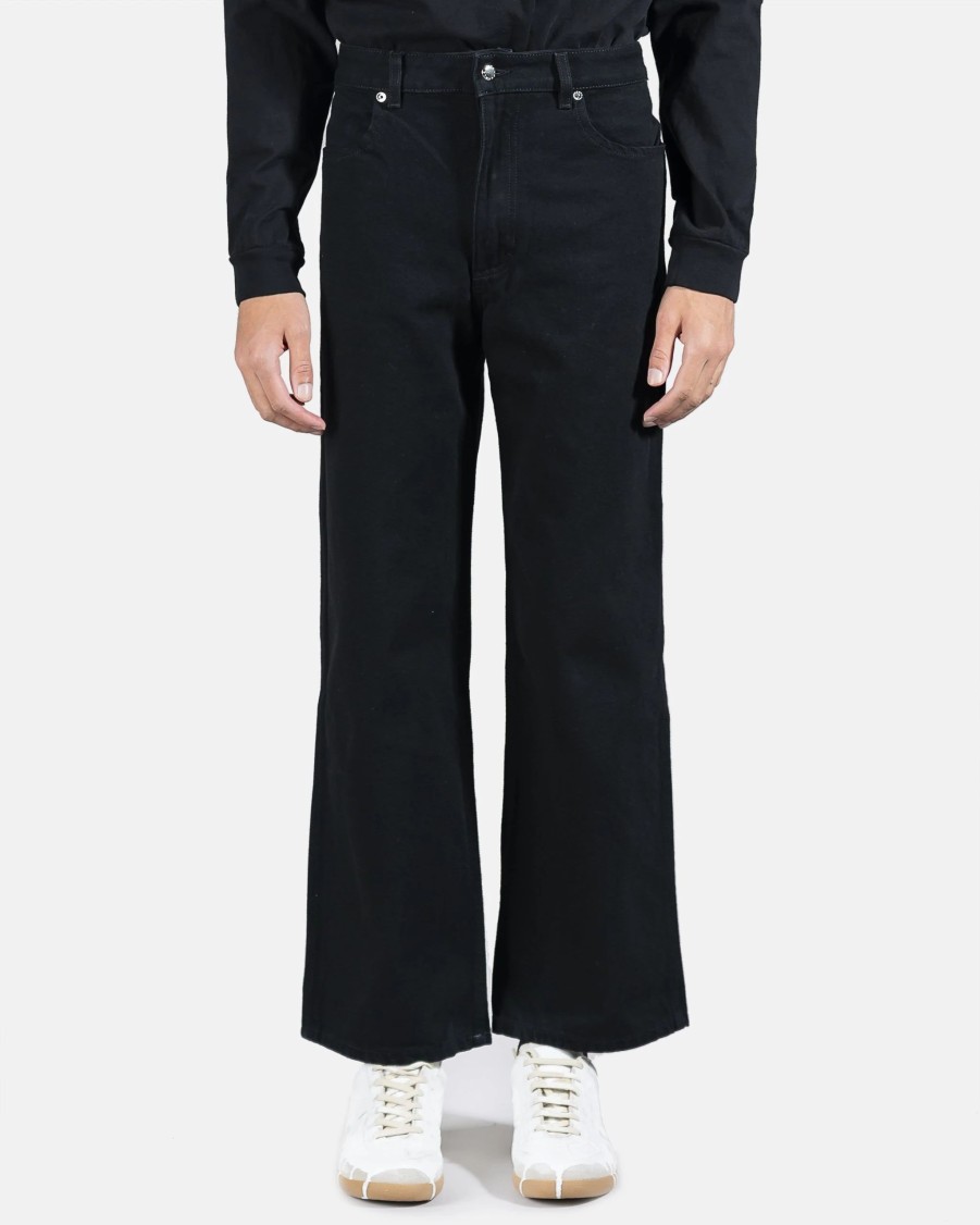 Pants * | Eckhaus Latta Wide Leg Jeans In Almost Black