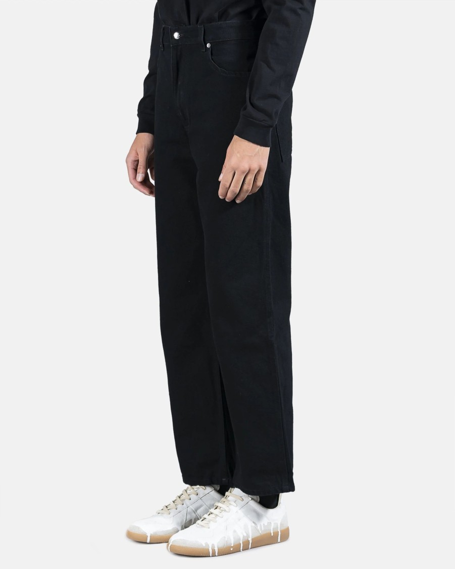 Pants * | Eckhaus Latta Wide Leg Jeans In Almost Black