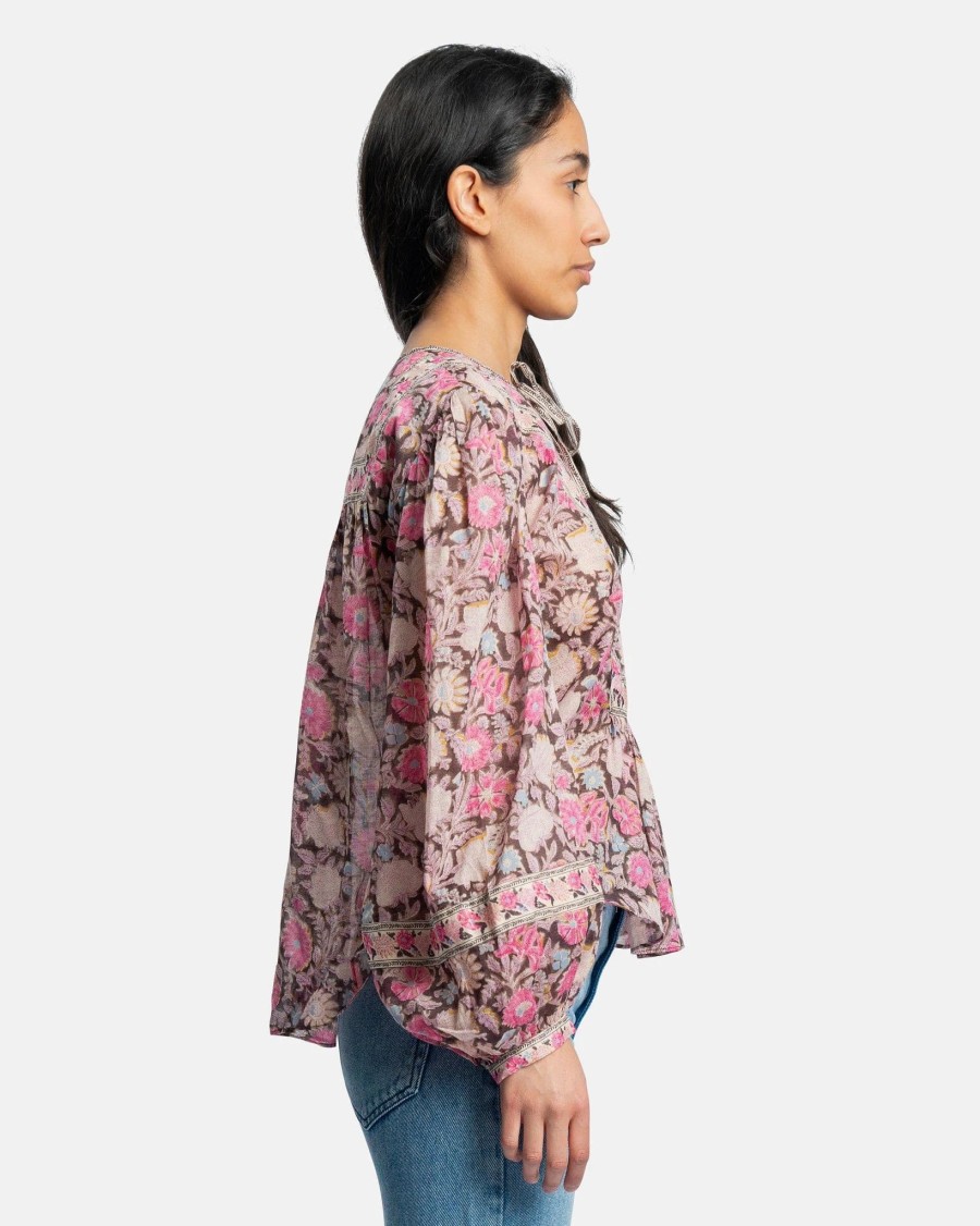 Tops * | Isabel Marant Etoile Gayle Floral Printed Top In Pink