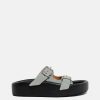 Footwear * | Mm6 Maison Margiela Two-Strap Sandal In Wrought Iron/Black