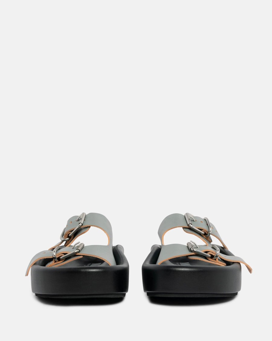 Footwear * | Mm6 Maison Margiela Two-Strap Sandal In Wrought Iron/Black