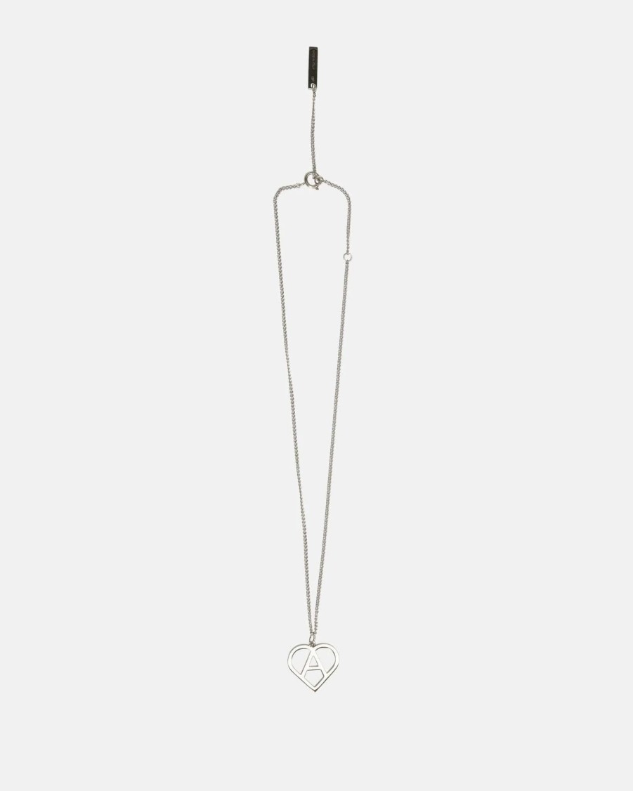 Accessories * | 1017 Alyx 9Sm "A" Heart Charm Necklace In Silver