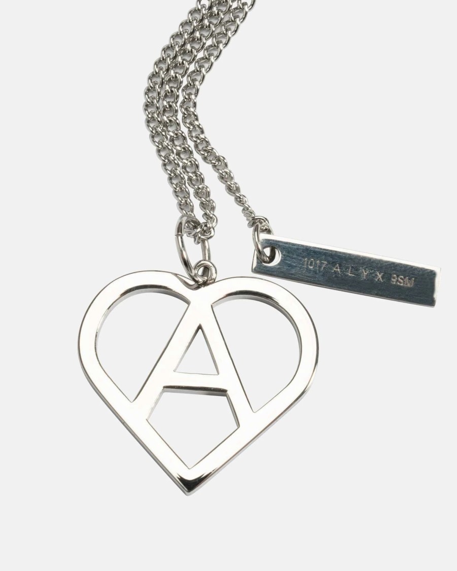 Accessories * | 1017 Alyx 9Sm "A" Heart Charm Necklace In Silver