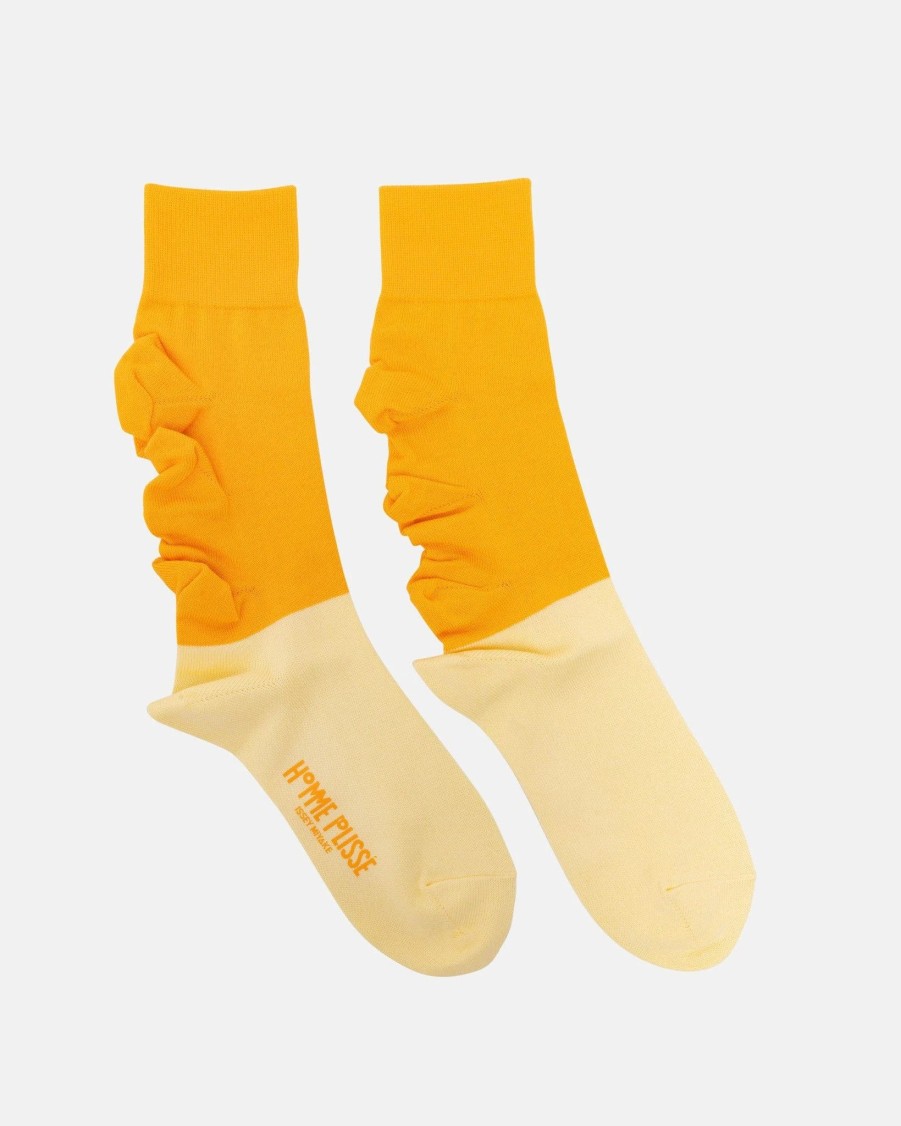 Accessories * | Homme Plisse Issey Miyake Flowers Sock In Yellow