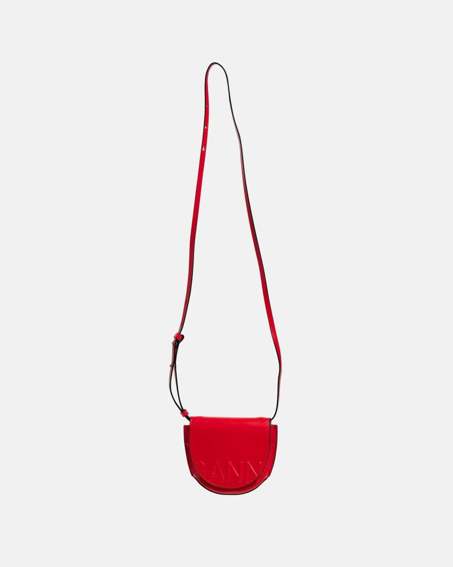 Accessories * | Ganni Banner Nano Saddle In Barbados Cherry