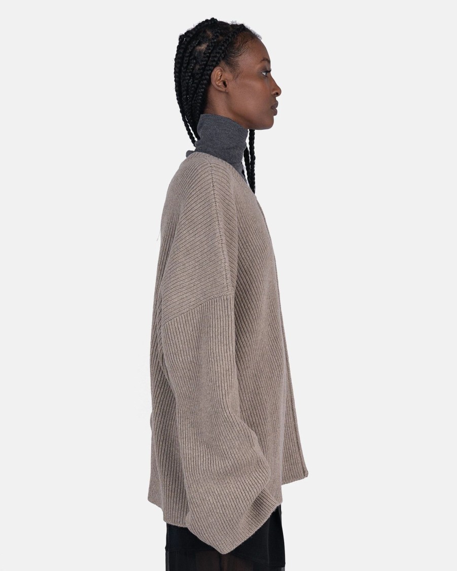 Tops * | Peter Do Crew Neck Cape Sweater In Sand