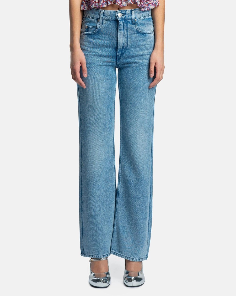 Pants * | Isabel Marant Etoile Belvira Bootcut Pants In Light Blue