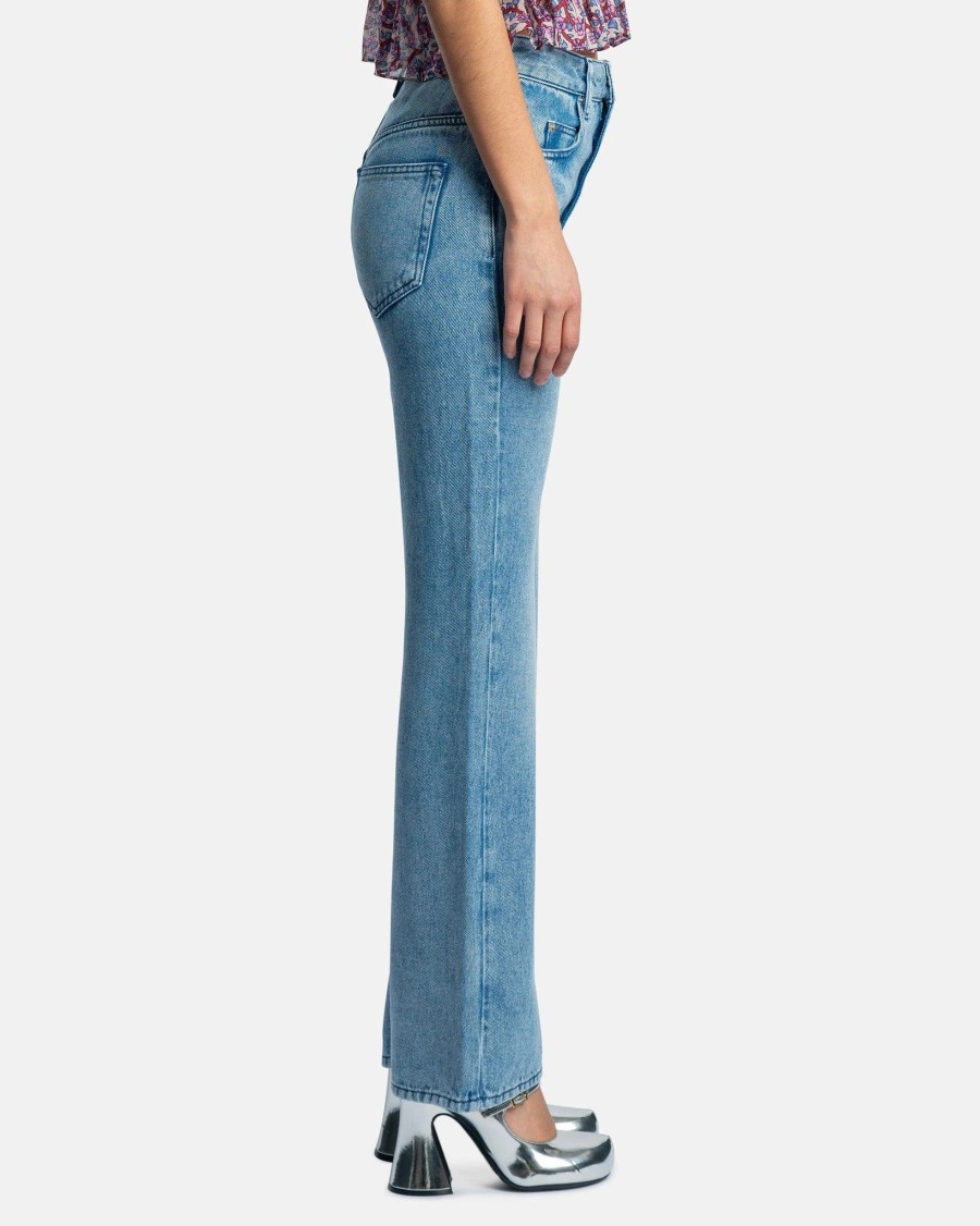 Pants * | Isabel Marant Etoile Belvira Bootcut Pants In Light Blue