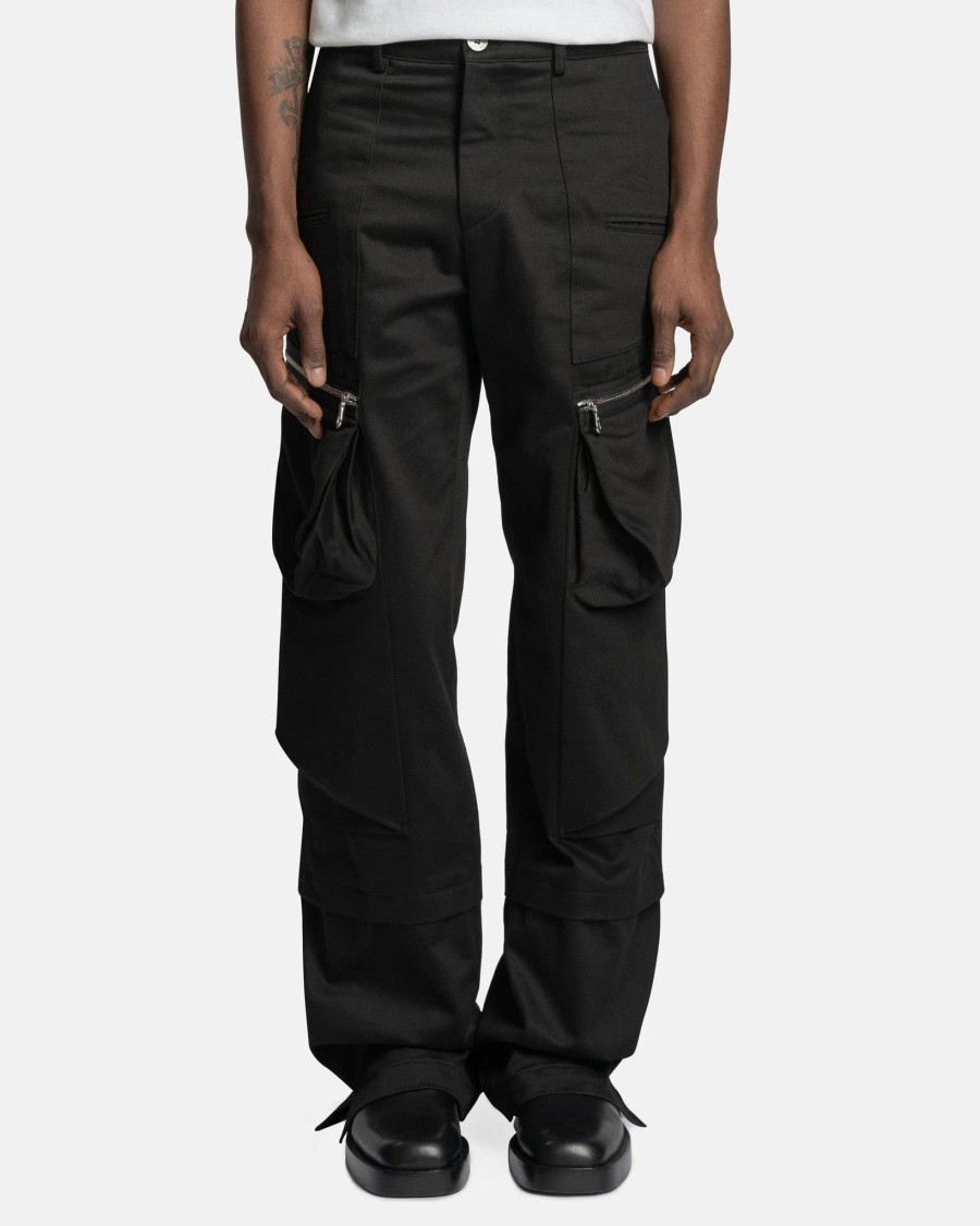 Pants * | Jiyongkim Multi Pocket Trousers In Black