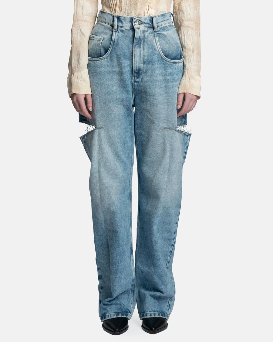 Pants * | Maison Margiela Cut-Out Jeans In Blue