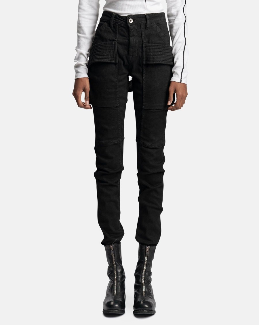 Pants * | Rick Owens Drkshdw Denim Creatch Pants In Black