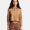 Tops * | Marni Cropped Flannel In Earth Of Sienna