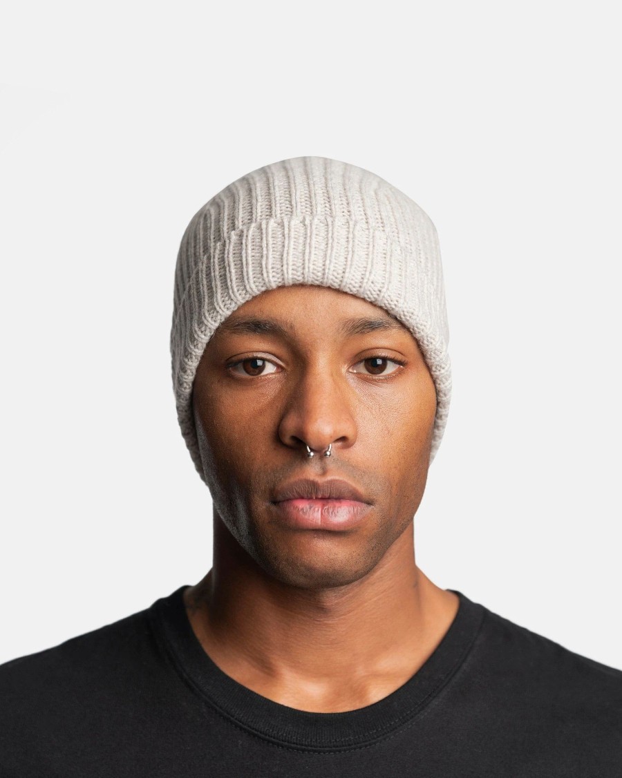 Accessories * | Rick Owens Ribbed Beanie In Pearl