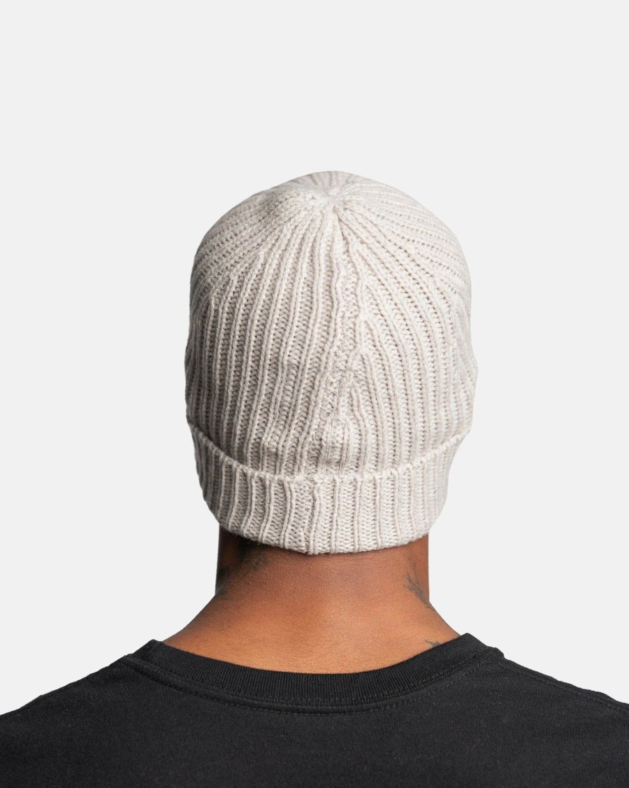 Accessories * | Rick Owens Ribbed Beanie In Pearl