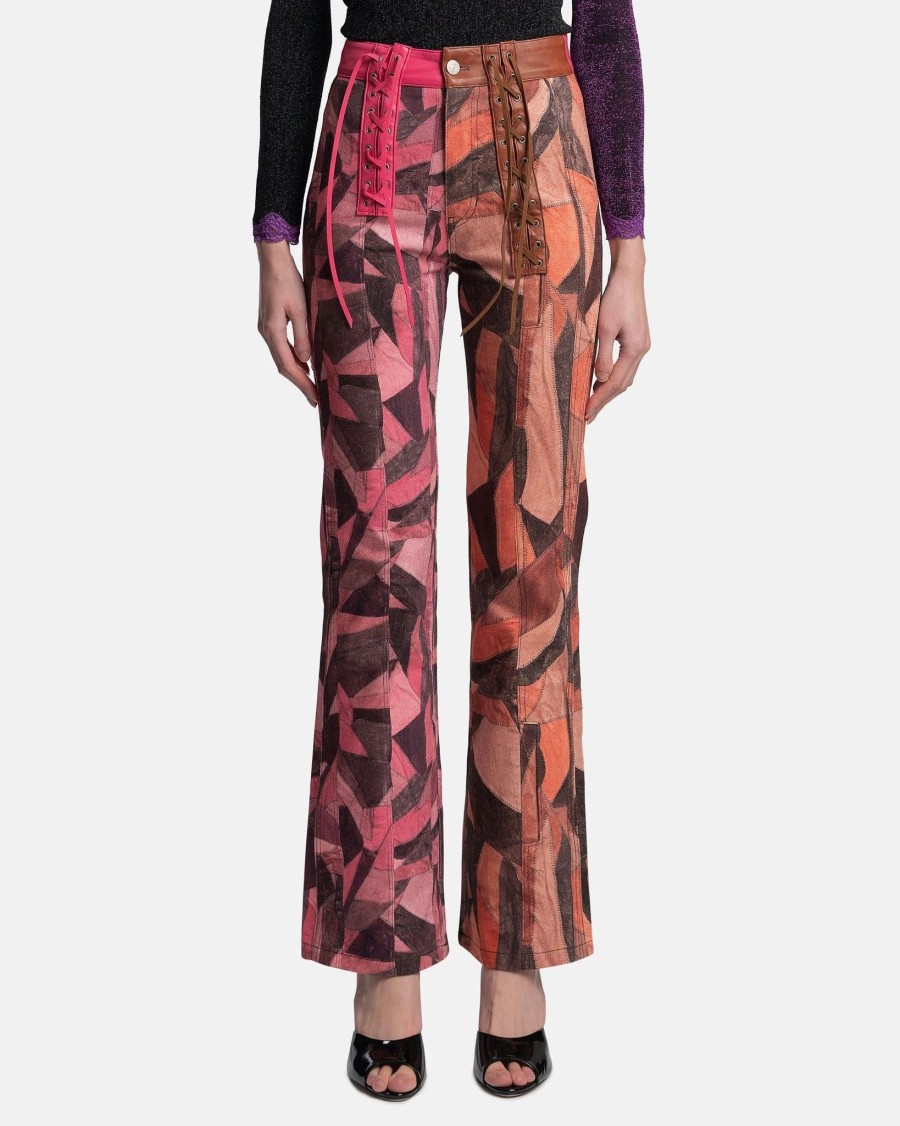 Pants * | Andersson Bell Patch-Effect Corset Pants In Pink