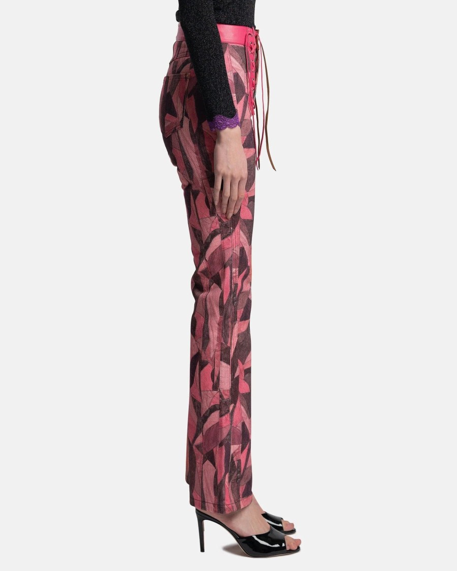 Pants * | Andersson Bell Patch-Effect Corset Pants In Pink