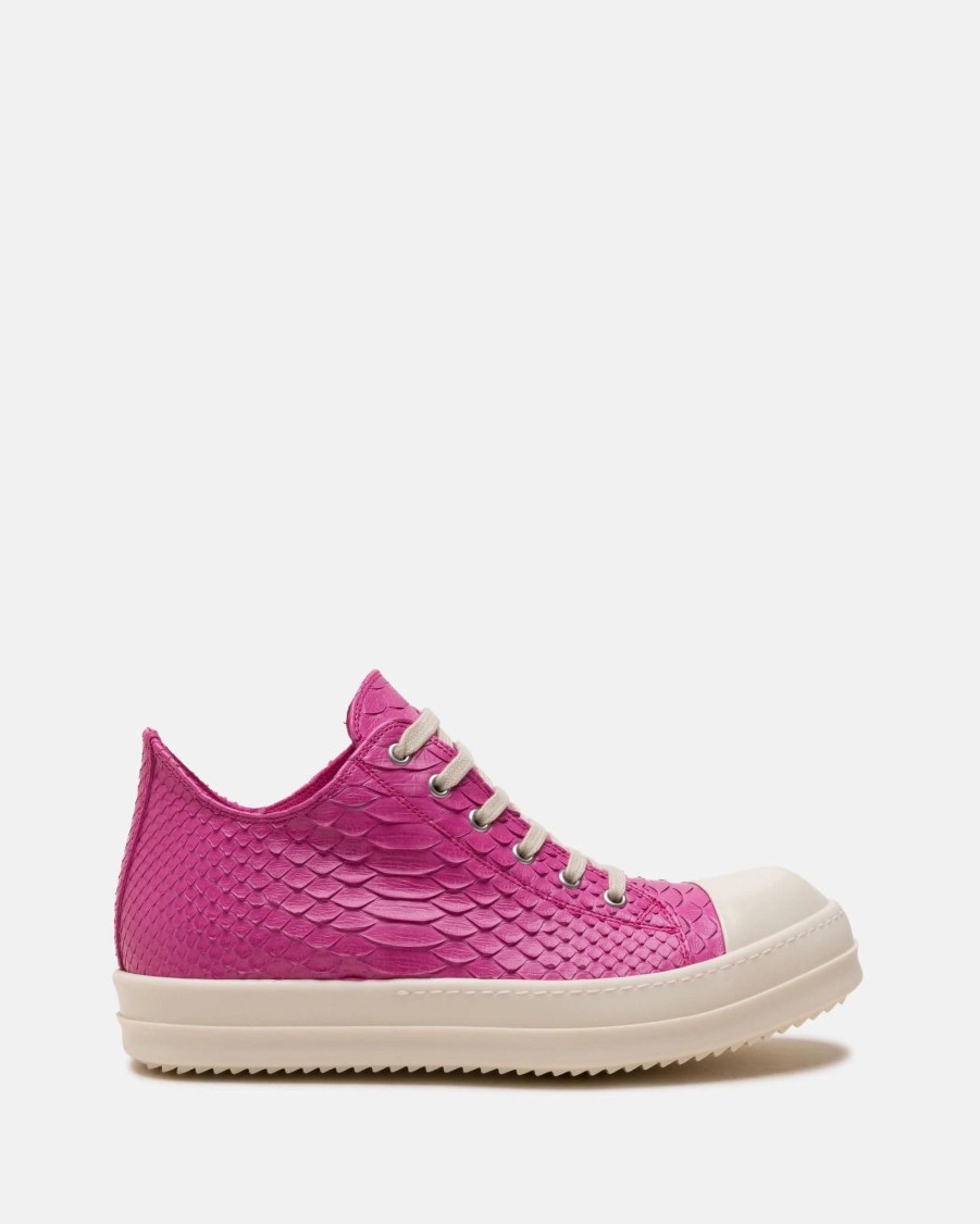 Footwear * | Rick Owens Python Low Ramones In Hot Pink/Milk