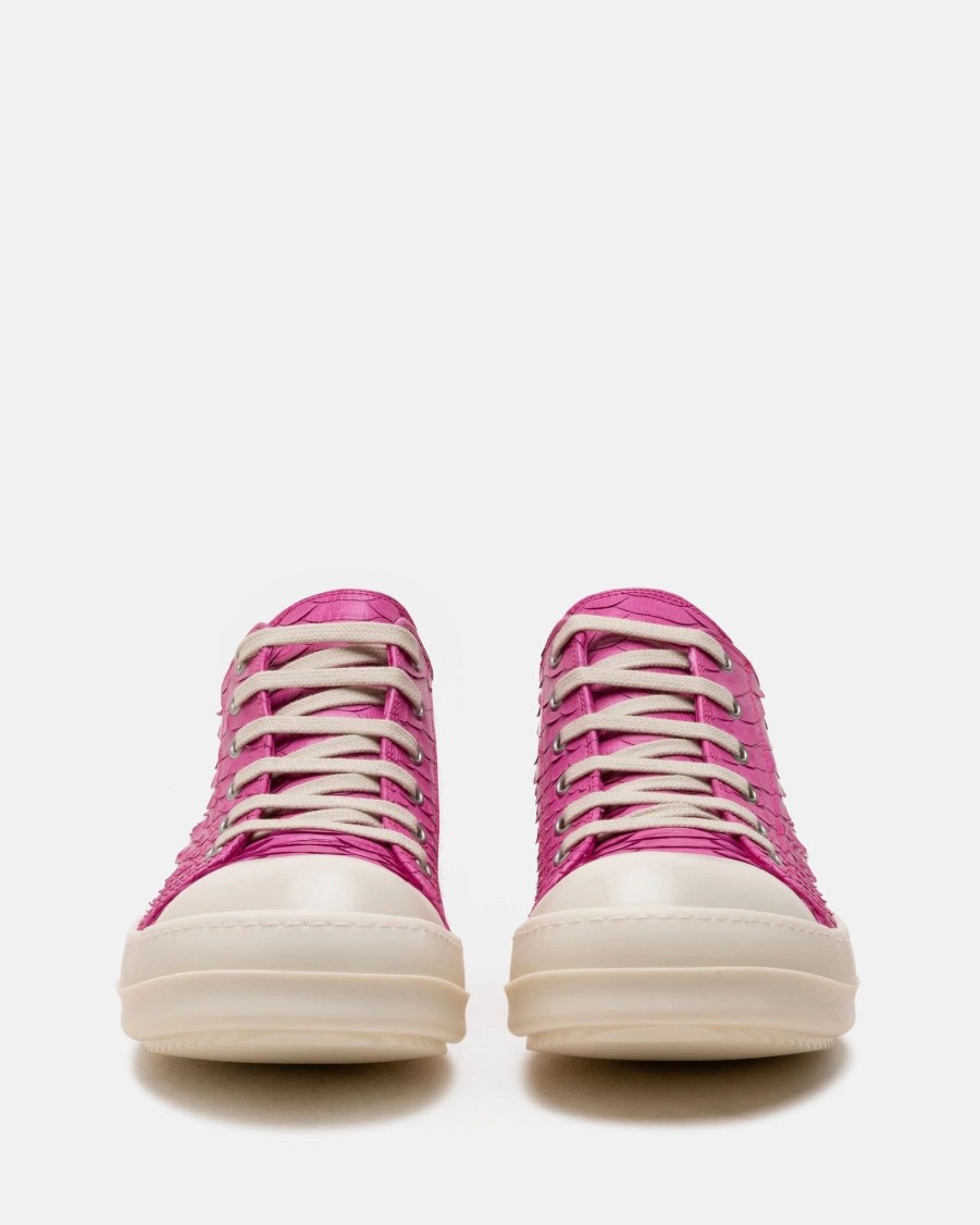 Footwear * | Rick Owens Python Low Ramones In Hot Pink/Milk