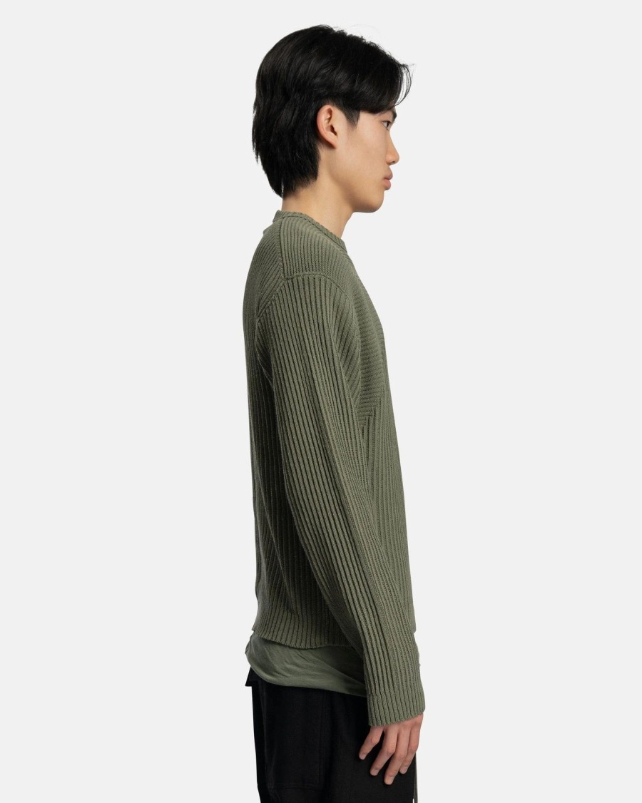 Tops * | Rick Owens Biker Round Neck In Moss