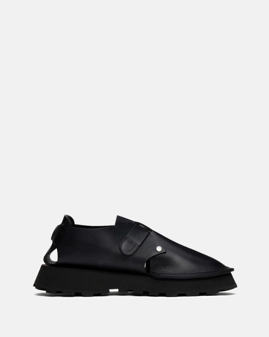 Footwear * | Jil Sander Naim Leather Low-Cut Shoes In Black