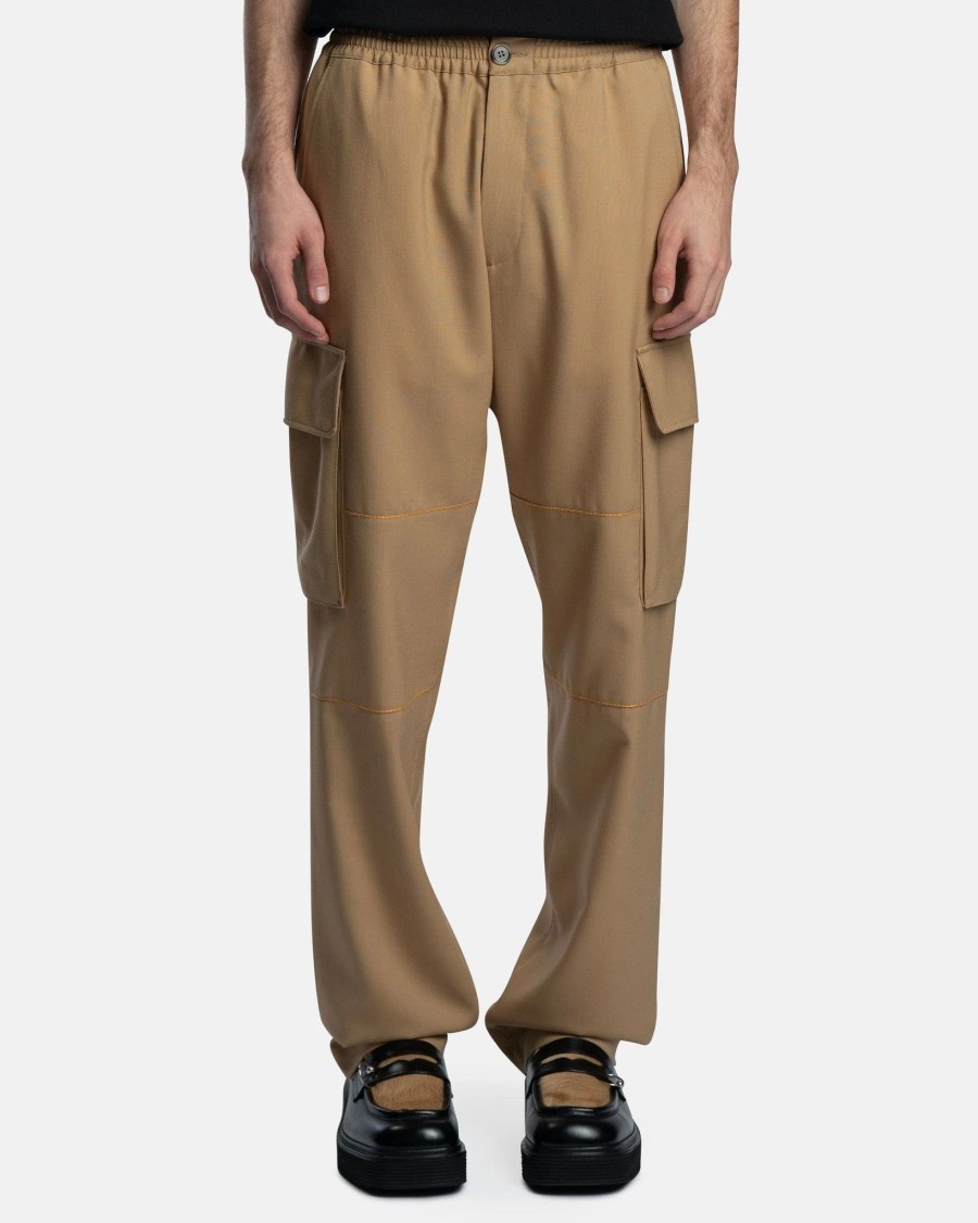 Pants * | Marni Tropical Wool Trousers In Dijon