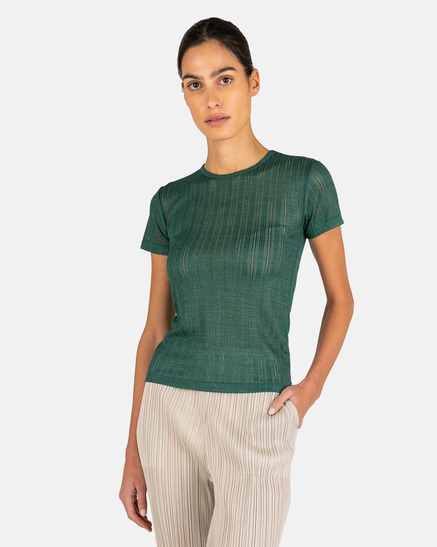 Tops * | Maison Margiela Short Sleeve Shirt In Green