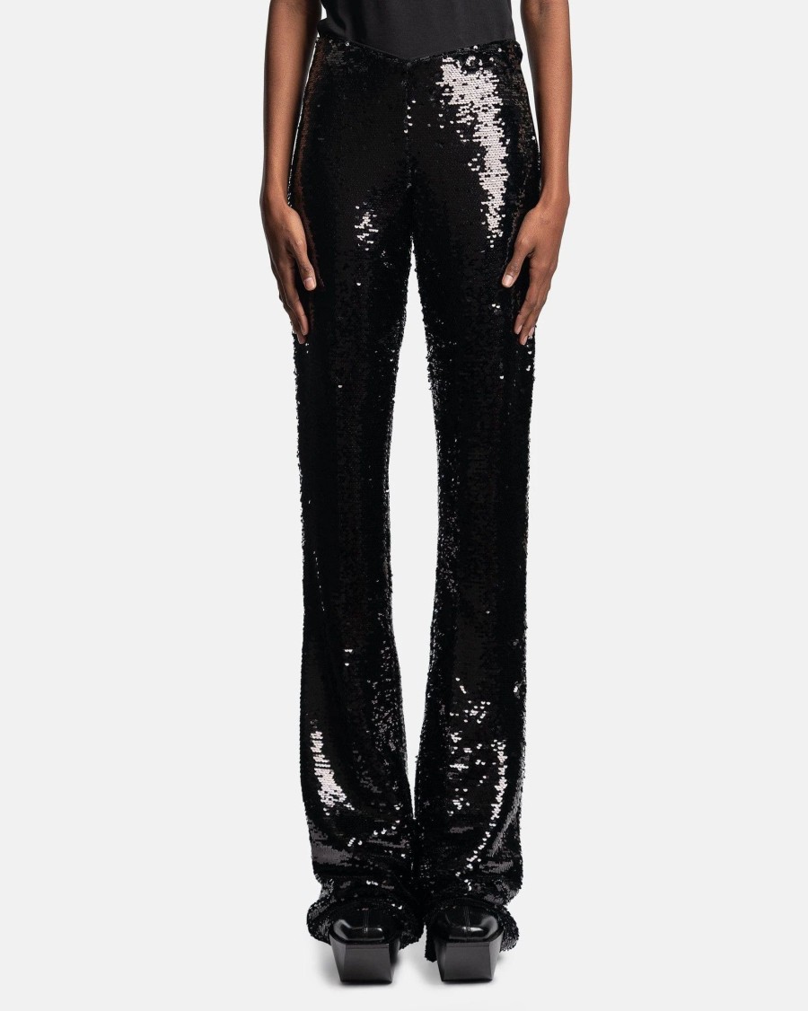 Pants * | Blumarine Knitted Leggings With Sequins In Black