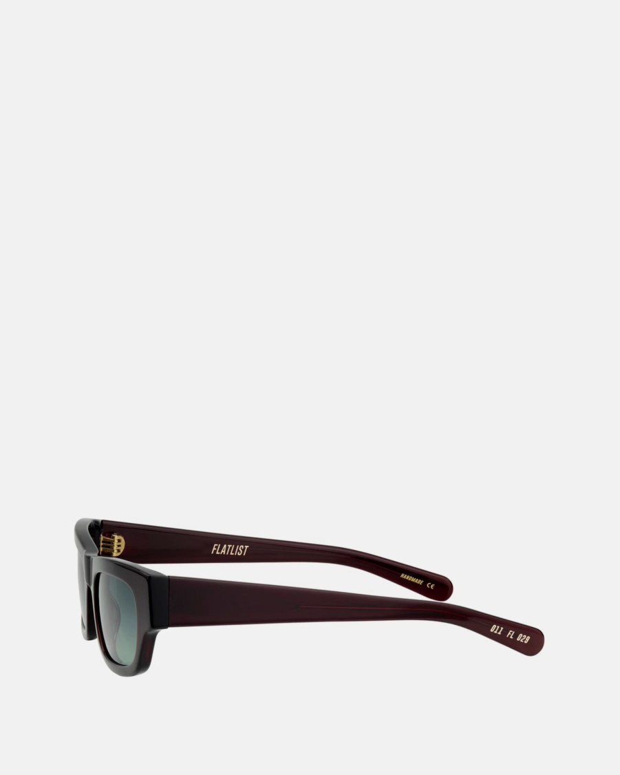 Accessories * | Flatlist Eyewear Frankie In Solid Burgundy/Green Gradient Lens