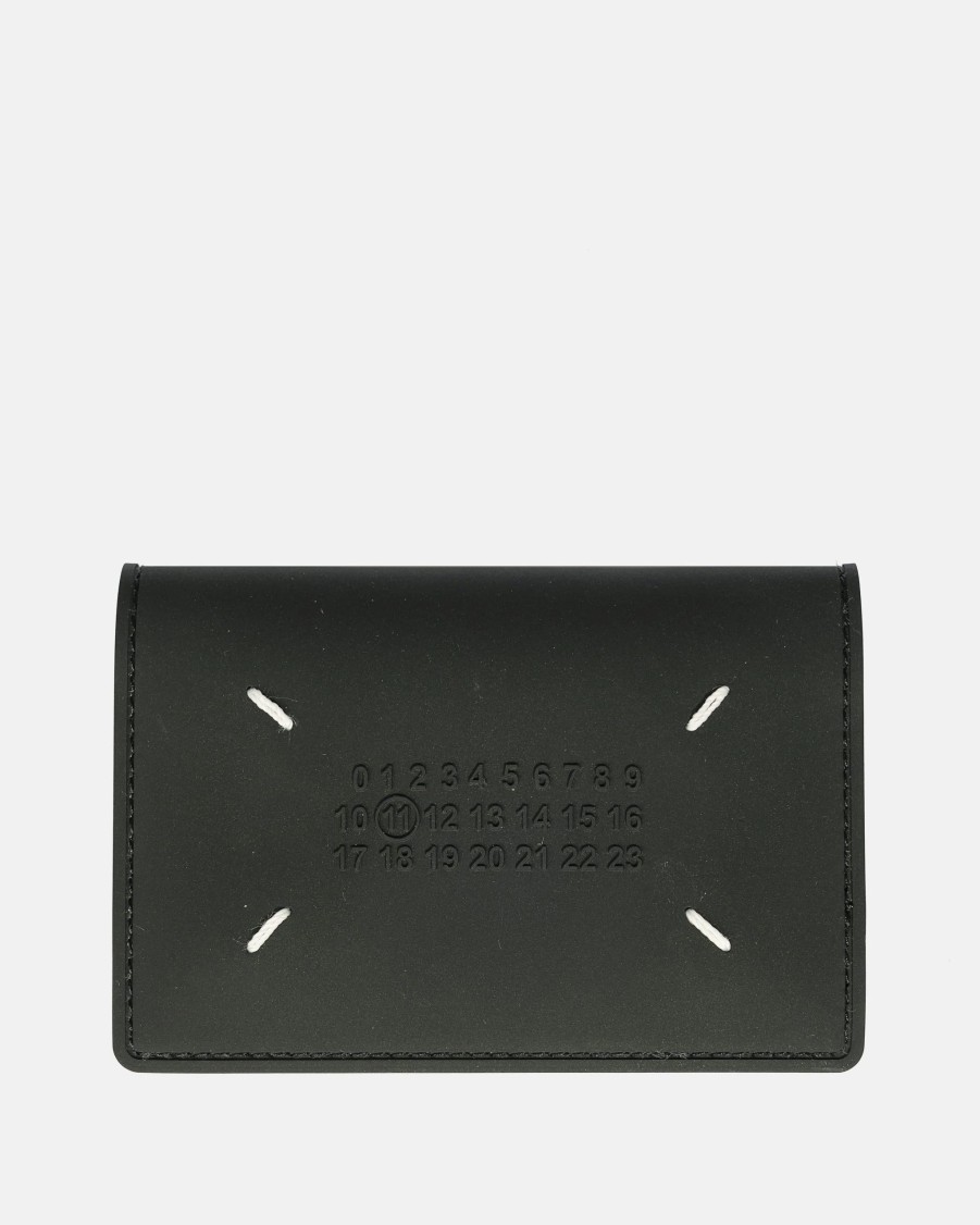 Accessories * | Maison Margiela Rubberized Fold Card Holder In Black