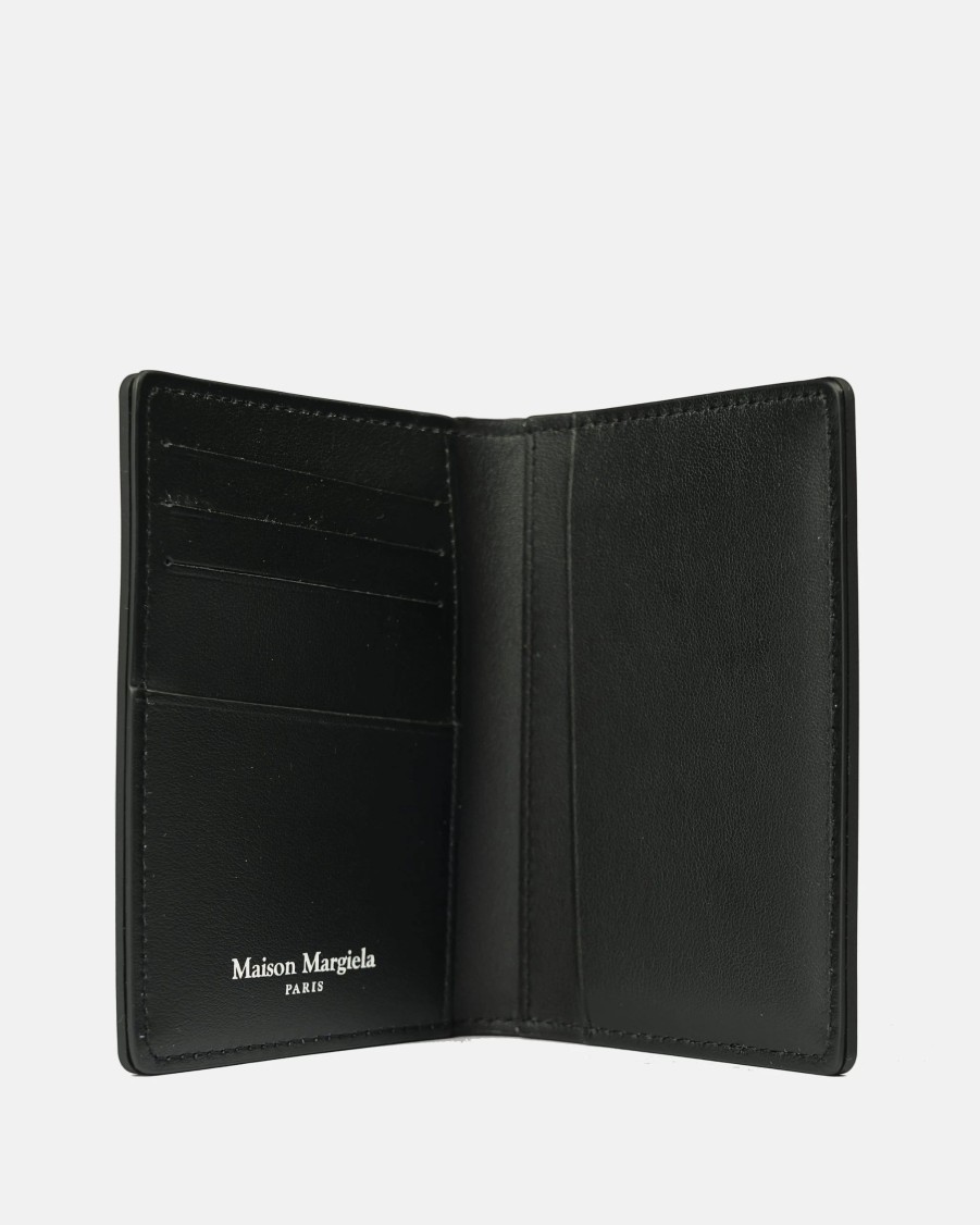 Accessories * | Maison Margiela Rubberized Fold Card Holder In Black