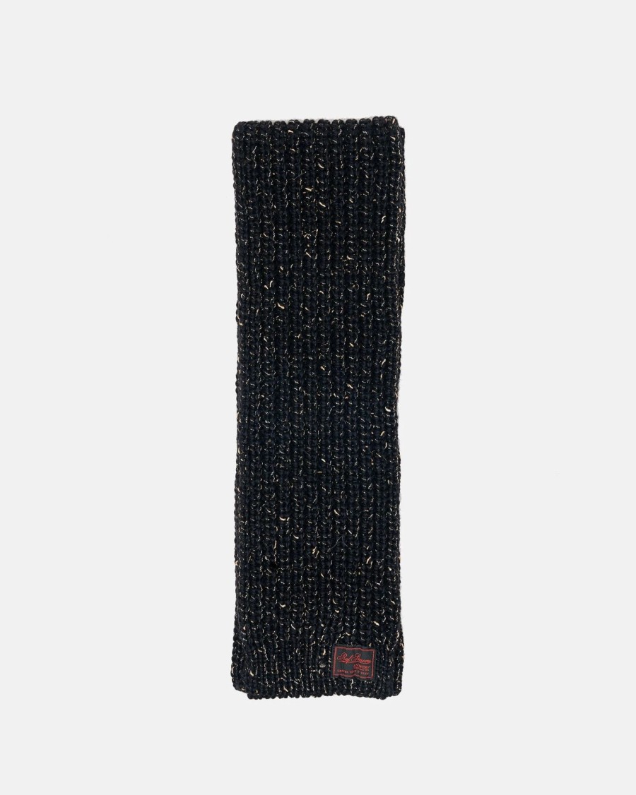 Accessories * | Raf Simons Ribbed Mouline Knit Scarf In Black/Off-White