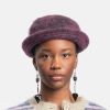 Accessories * | Marni Brushed Wool Check Hat In Dry Rose