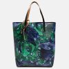 Accessories * | Marni Mani Print Tribeca Shopping Bag In Green/Blue