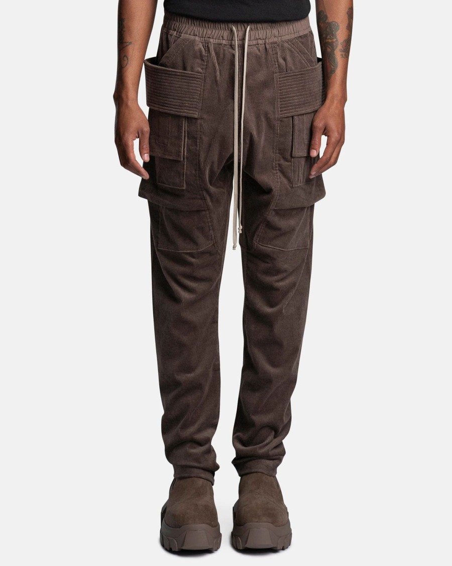 Pants * | Rick Owens Drkshdw Corduroy Creatch Cargo Drawstring In Dust