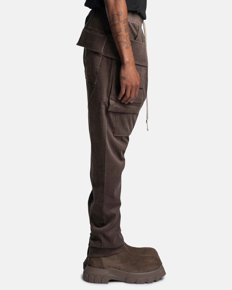 Pants * | Rick Owens Drkshdw Corduroy Creatch Cargo Drawstring In Dust