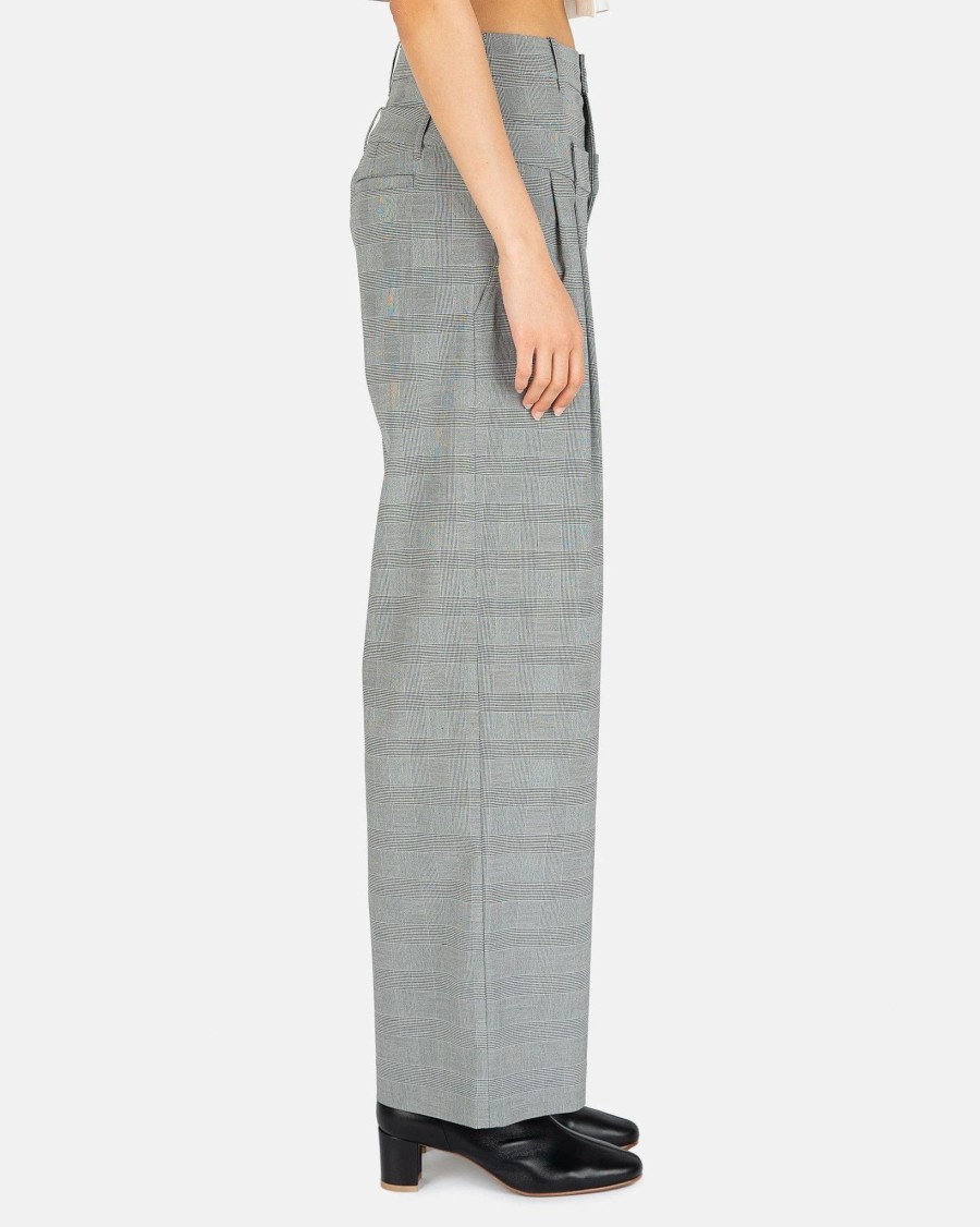 Pants * | Feng Chen Wang Double Waistband Trousers In Grey Check