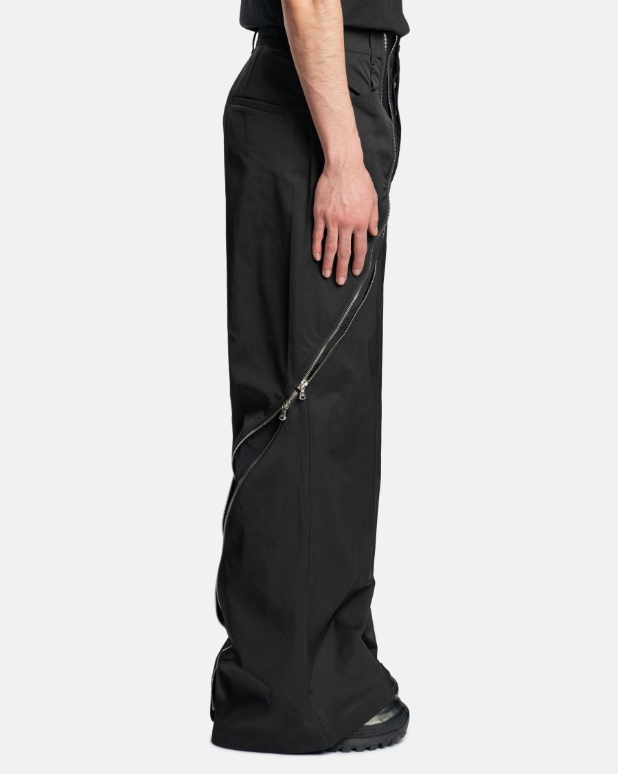 Pants * | Fffpostalservice 3-Way Zip Trouser In Black/Black