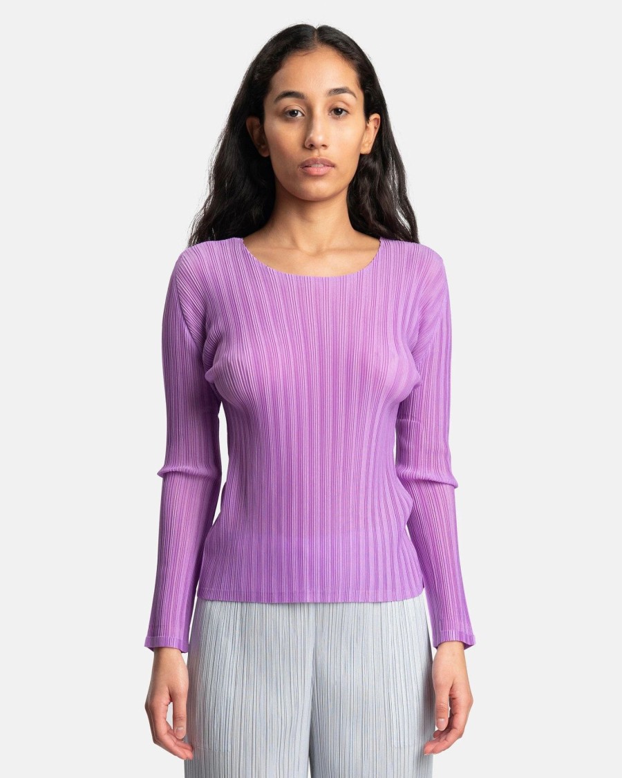 Tops * | Pleats Please Issey Miyake Rib Pleats Basic In Lavender