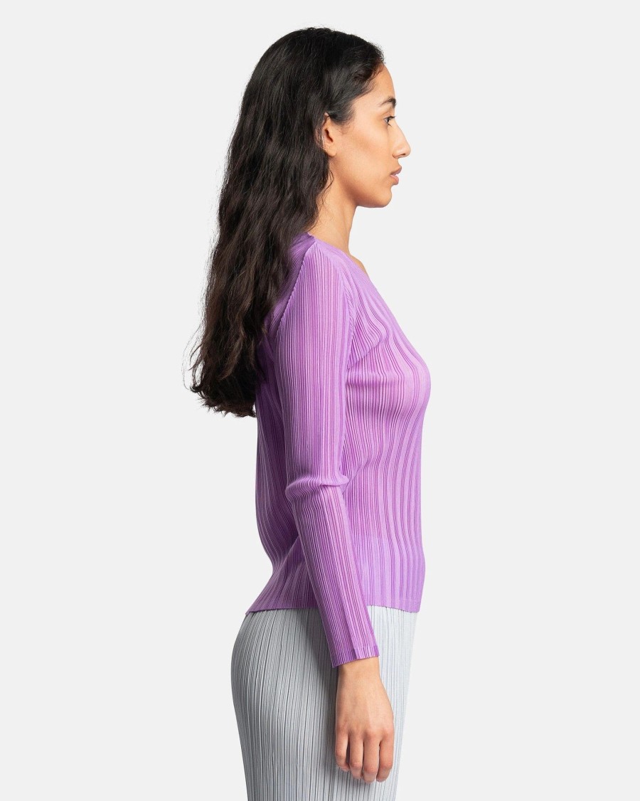 Tops * | Pleats Please Issey Miyake Rib Pleats Basic In Lavender